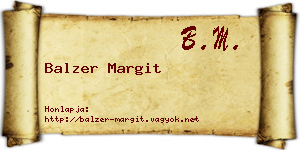 Balzer Margit névjegykártya
